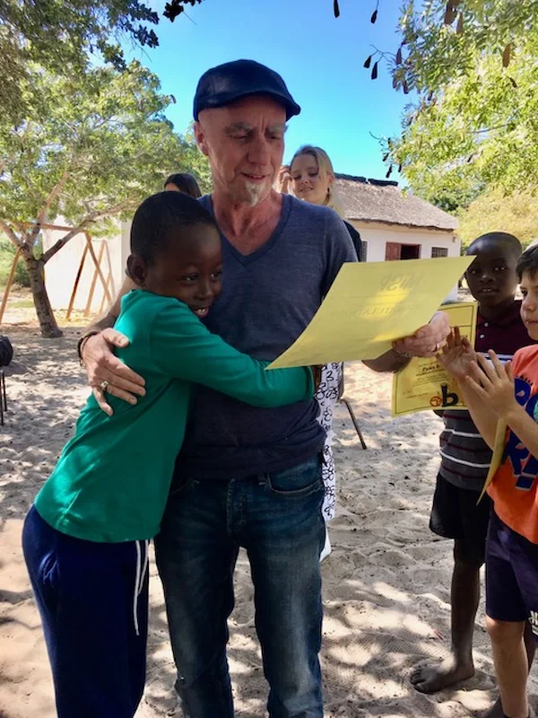 Teaching Mindfulness for children at southern cross academy Vilanculos Mozambique