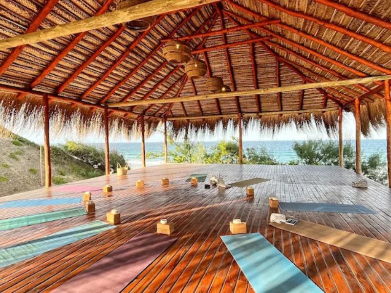 Yoga shala at Kumba Lodge Tofo Beach Meditation & Yoga Retreat Mozambique 2025