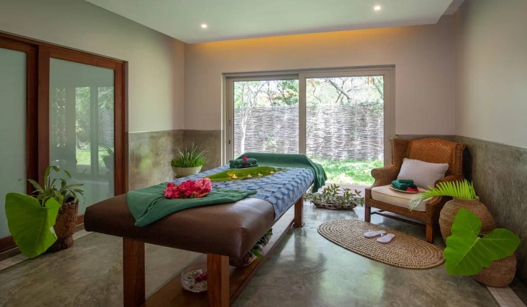 Spa at Bahia Mar Hotel in Vilanculos, Mozambique, offering relaxing massage treatments