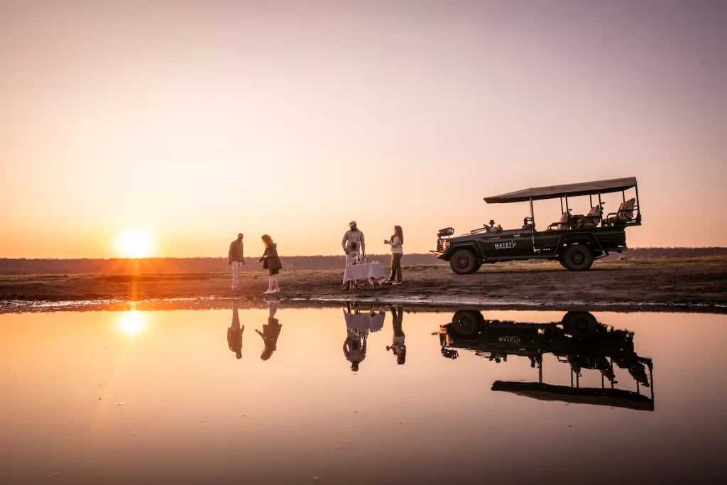 Game drive at sunset by the Zambezi river Matetsi Victoria Falls